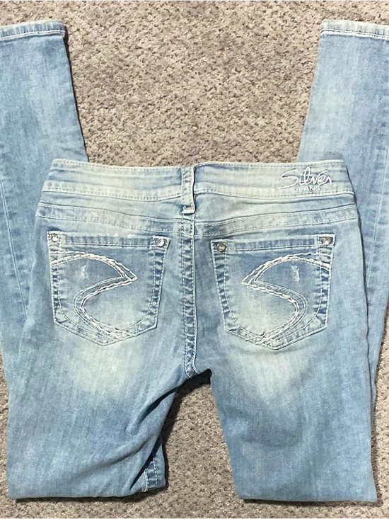 Silver Jeans Denim - Silver Jeans Camden Lace Distressed Rhinestone Jeans W27 L31